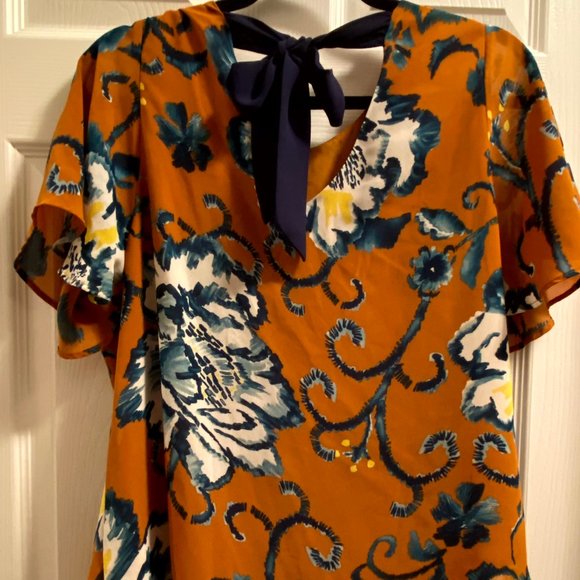 Floral Print H&M Blouse with Tie Bow in Back - Picture 2 of 3